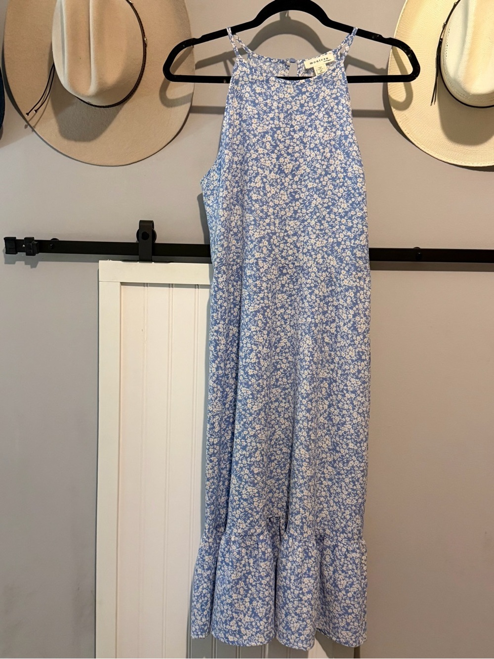 Light Blue Floral midi Dress